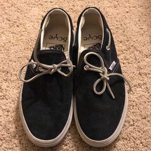 VANS Navy Blue Suede Boatshoes